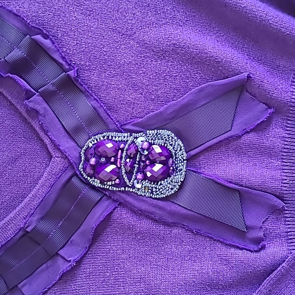 SM Purple Embellished Click  sweater - Picture 2 of 5